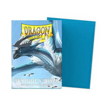 Load image into Gallery viewer, Dragon Shield Matte Dual Sleeves Standard Size -  Sky Blue &amp; Silver (100)
