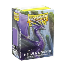 Load image into Gallery viewer, Dragon Shield Matte Dual Sleeves Standard Size - Nebula &amp; Silver (100)