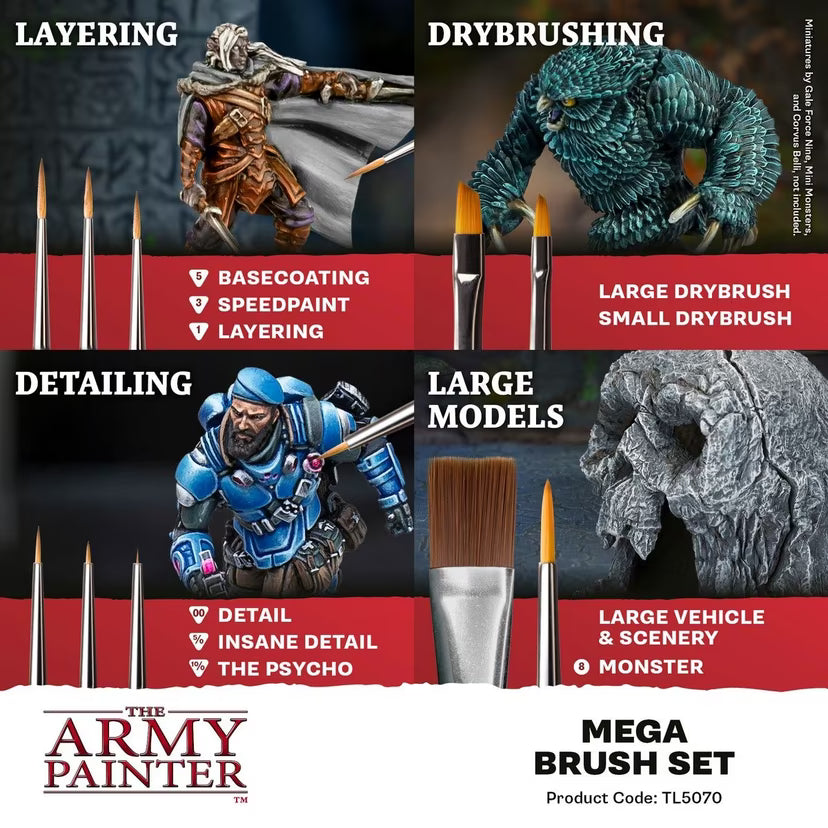The Army Painter Wargames Mega Brush Set
