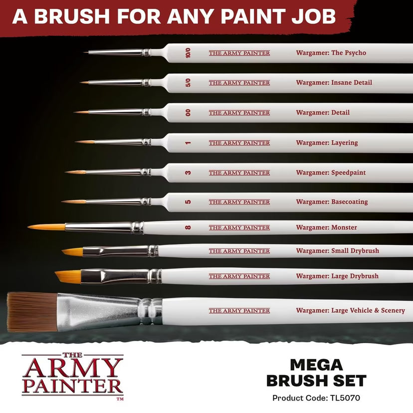The Army Painter Wargames Mega Brush Set