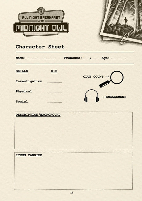All Night Breakfast At The Midnight Owl Solo RPG