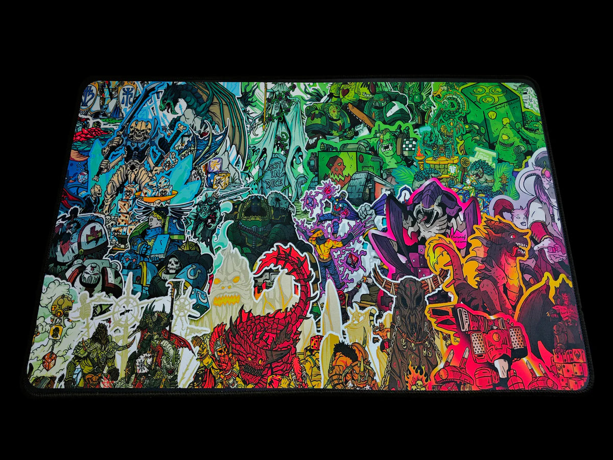 Baron of Dice Premium Oversized Playmat Grimdark Collage