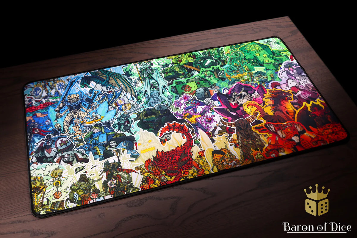 Baron of Dice Premium Oversized Playmat Grimdark Collage