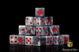 Baron Of Dice Chaos Demon Dice Red Star Square Corner 16mm Dice X25