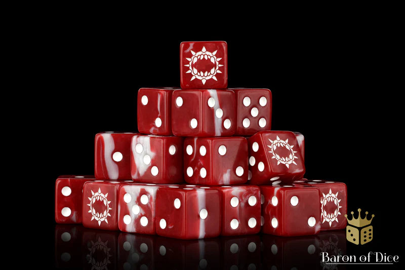 Baron Of Dice Carnage Red Dice Square Corner 16mm Dice