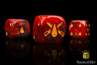 Baron Of Dice Chain Blades Blood Red Square Corner 16mm Dice