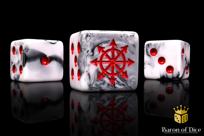 Baron Of Dice Chaos Demon Marbled Square Corner 16mm Dice X25