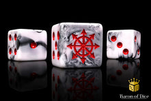 Load image into Gallery viewer, Baron Of Dice Chaos Demon Marbled Square Corner 16mm Dice X25