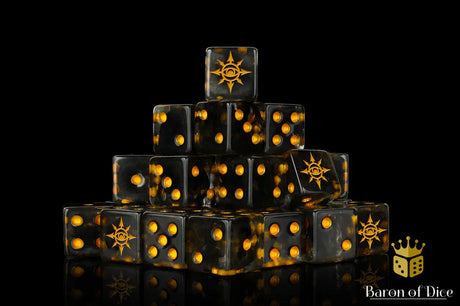 Baron Of Dice Chaos Demon Translucent Square Corner 16mm Dice X25
