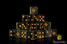 Load image into Gallery viewer, Baron Of Dice Chaos Demon Translucent Square Corner 16mm Dice X25