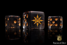 Load image into Gallery viewer, Baron Of Dice Chaos Demon Translucent Square Corner 16mm Dice X25