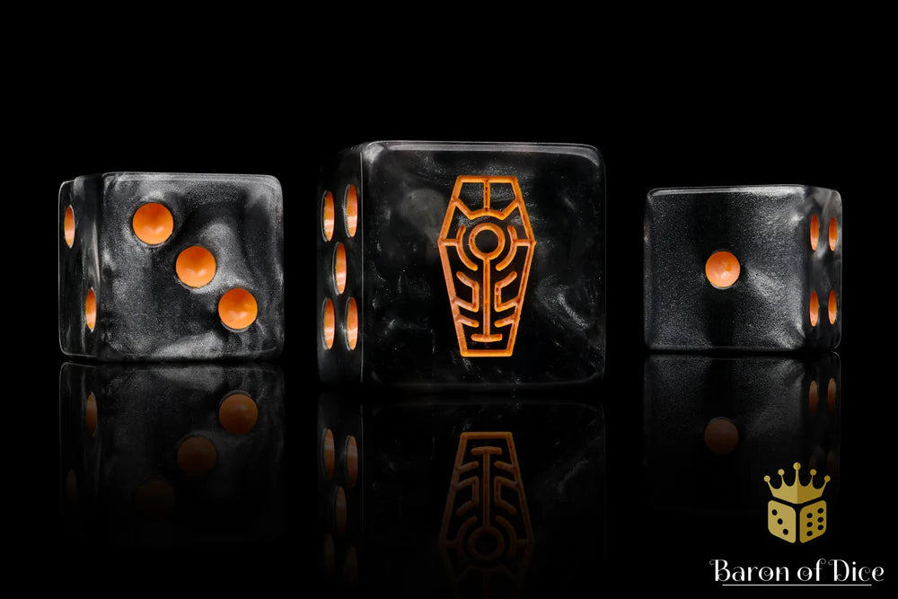 Baron Of Dice Day Of The Dead Orange Coffin Dice X25