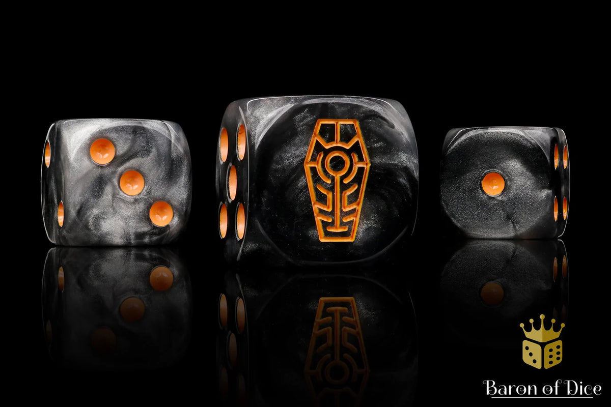 Baron Of Dice Day Of The Dead Orange Coffin Dice X25