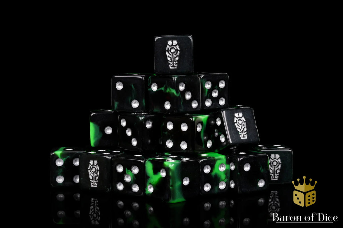 Baron Of Dice Day Of The Dead Silver Coffin Dice X25