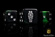 Baron Of Dice Day Of The Dead Silver Coffin Square Corner 16mm Dice X25