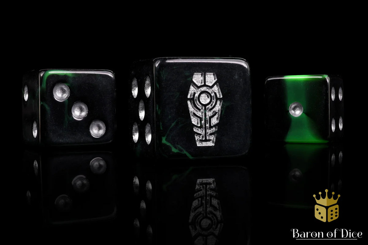 Baron Of Dice Day Of The Dead Silver Coffin Dice X25