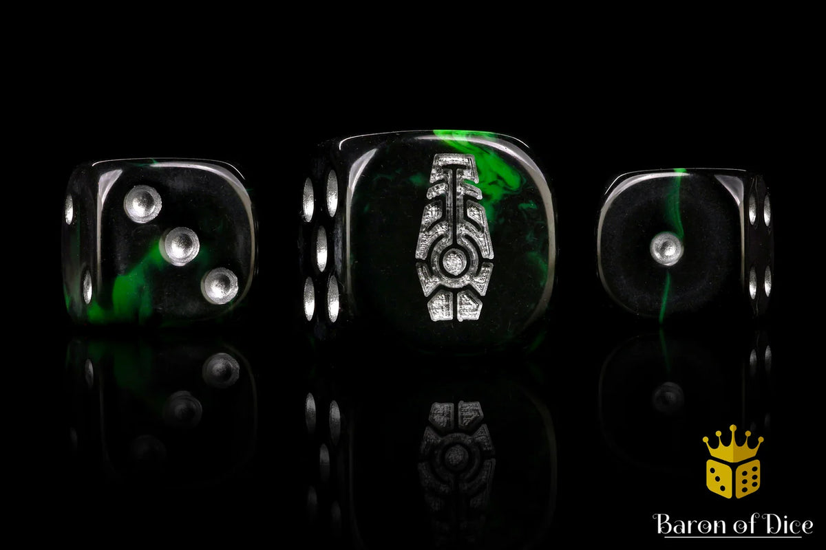 Baron Of Dice Day Of The Dead Silver Coffin Dice X25