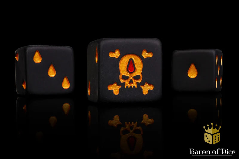 Baron Of Dice Death's Curse Dice Square Corner 16mm Dice