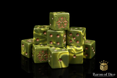 Baron Of Dice Chaos Diseased Dice Square Corner 16mm Dice X25