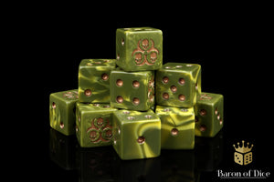 Baron Of Dice Chaos Diseased Dice Square Corner 16mm Dice X25