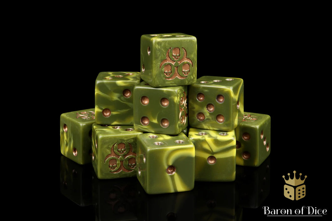 Baron Of Dice Chaos Diseased Dice Square Corner 16mm Dice X25