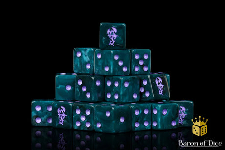 Baron Of Dice Dreaded Ones Square Corner 16mm Dice X25