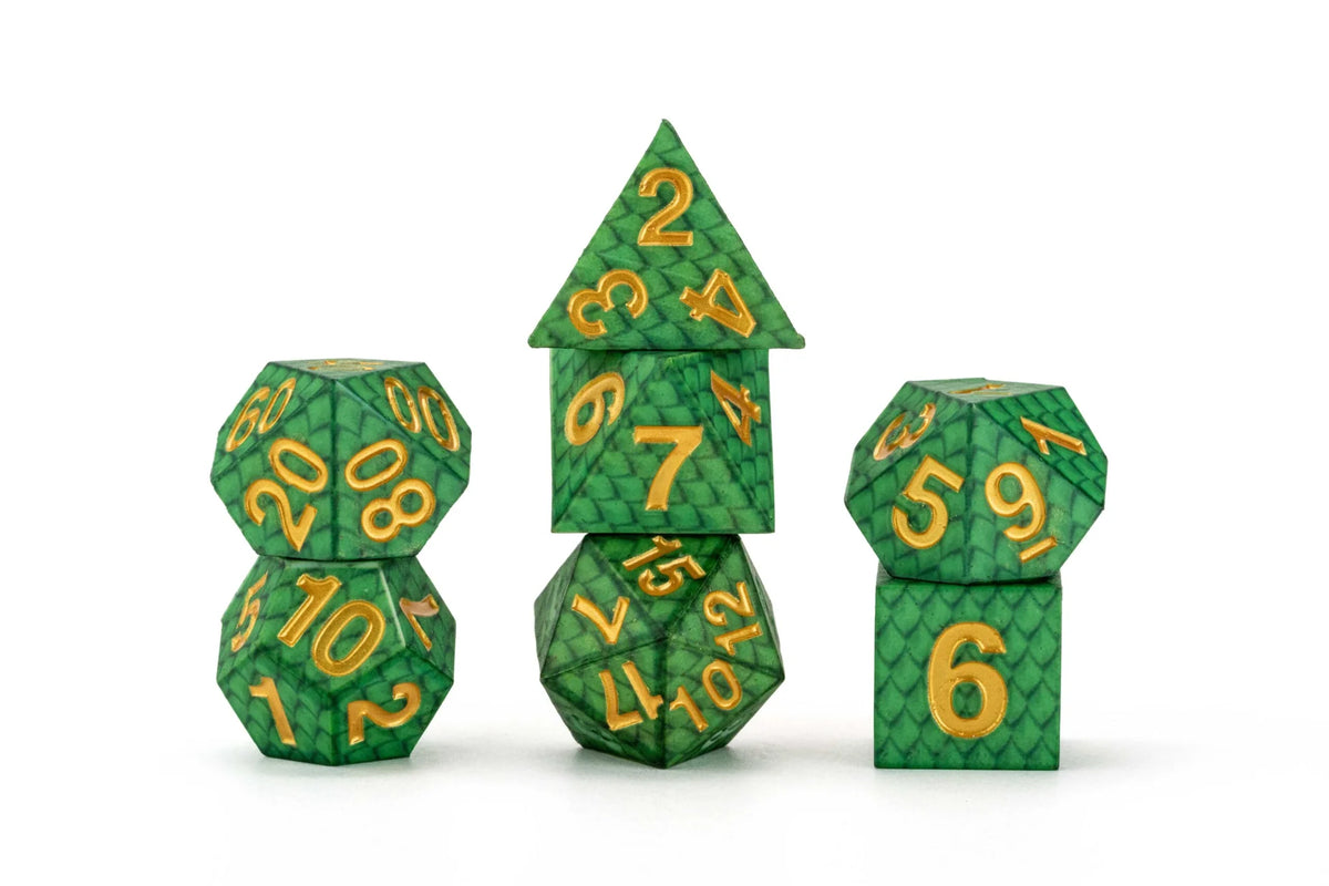 Fanroll Dragon Storm Silicone Dice Set - Green Dragon Scales