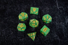 Load image into Gallery viewer, Fanroll Dragon Storm Silicone Dice Set - Green Dragon Scales