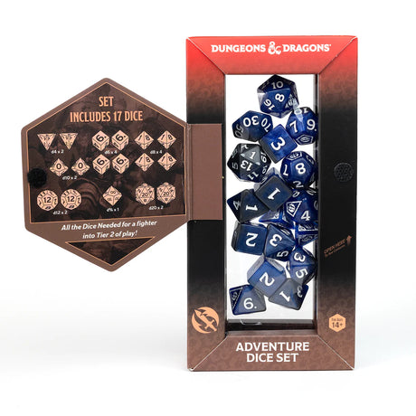 Dungeons & Dragons Adventure Dice by Sirius Dice: Fighter - Blue