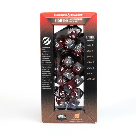 Dungeons & Dragons Adventure Dice by Sirius Dice: Fighter - Red