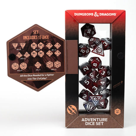 Dungeons & Dragons Adventure Dice by Sirius Dice: Fighter - Red