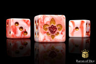 Baron Of Dice Fleur De Lis Bloody Rose Square Corner 16mm Dice X25