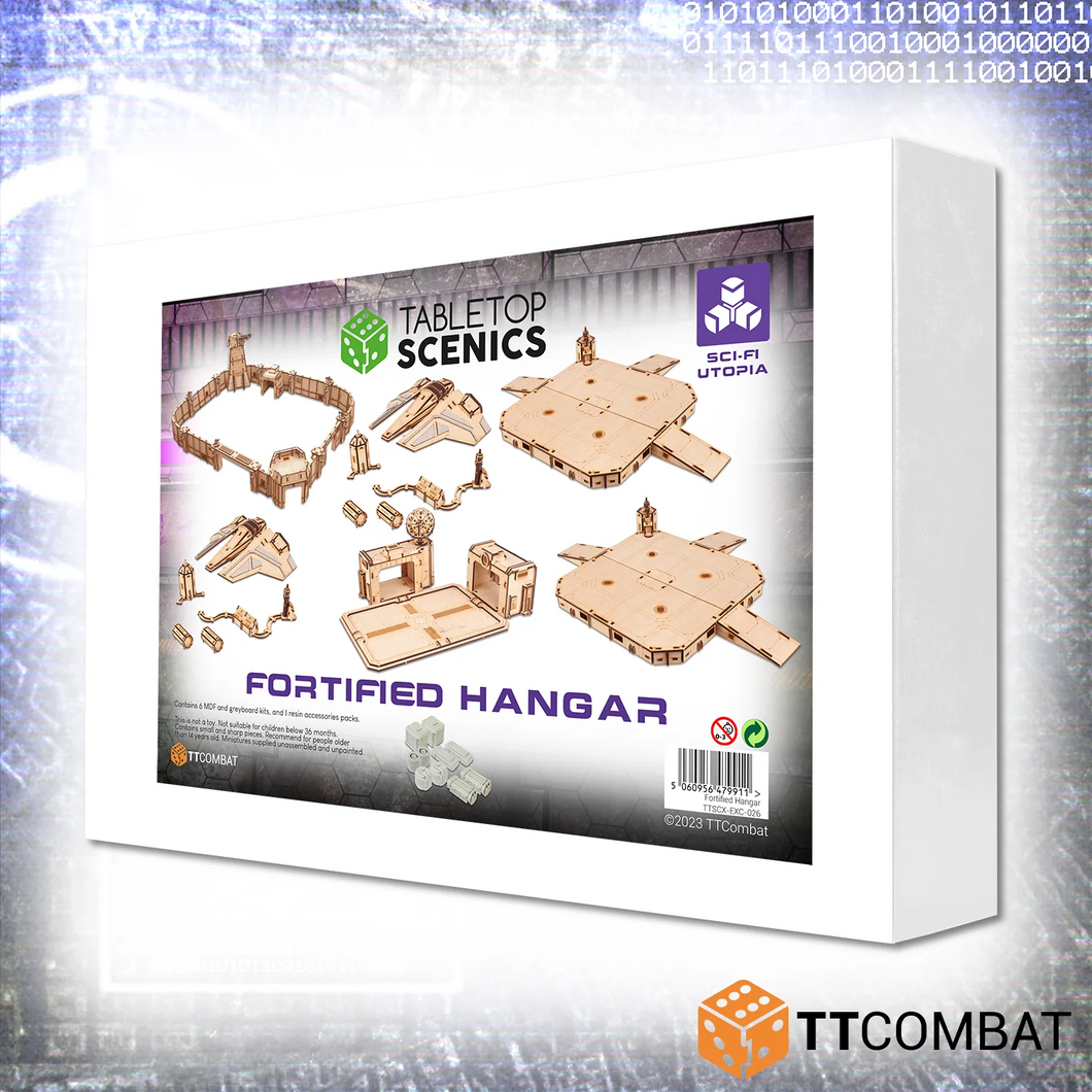 TTCombat Tabletop Scenics Fortified Hangar White Box Bundle