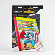 Load image into Gallery viewer, Gamegenic Magic: The Gathering Marvel Super Heroes Zip-Up Album 18-Pocket Captain America / Black Panther