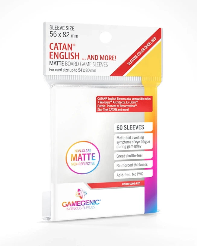 Gamegenic Matte Catan-Sized Boardgame Sleeves 56x82 mm (60 ct)  Travelling  Man UK