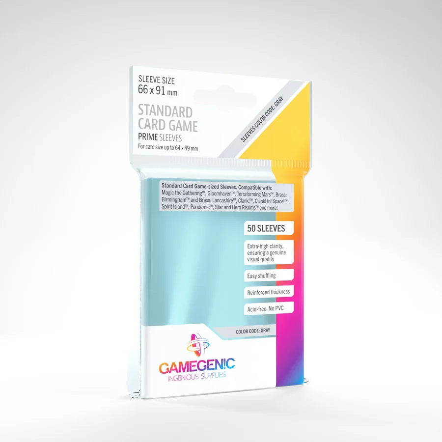 Gamegenic Gray Standard Card Game Prime Sleeves 66x91 mm (50 ct)
