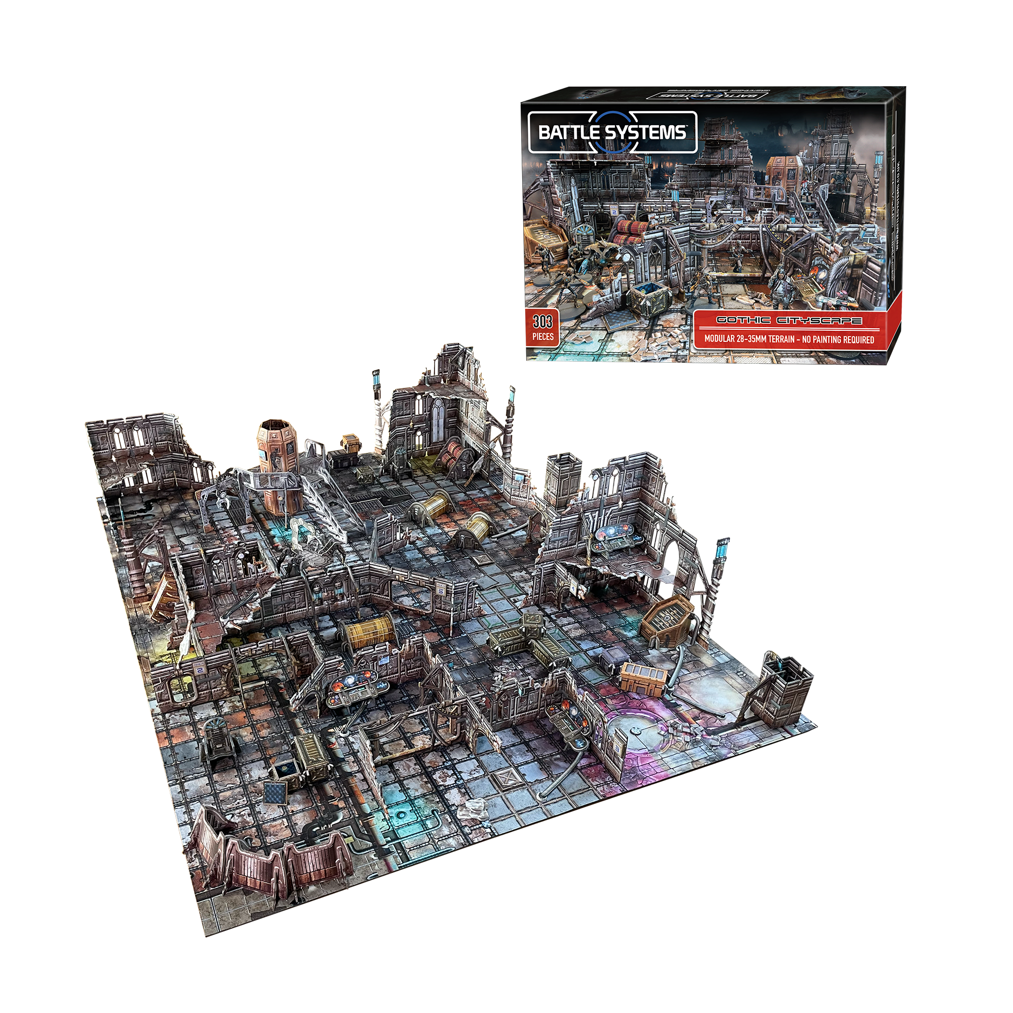 Battle Systems – Tapis De Jeu Boueux 90x90 Cm – Grille 25 Mm – Néoprène 1 Mm – Pour Jeux Miniatures Et RPG