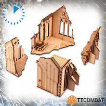 Load image into Gallery viewer, TTCombat Tabletop Scenics - Sci-fi Gothic Chapel Corner Ruins