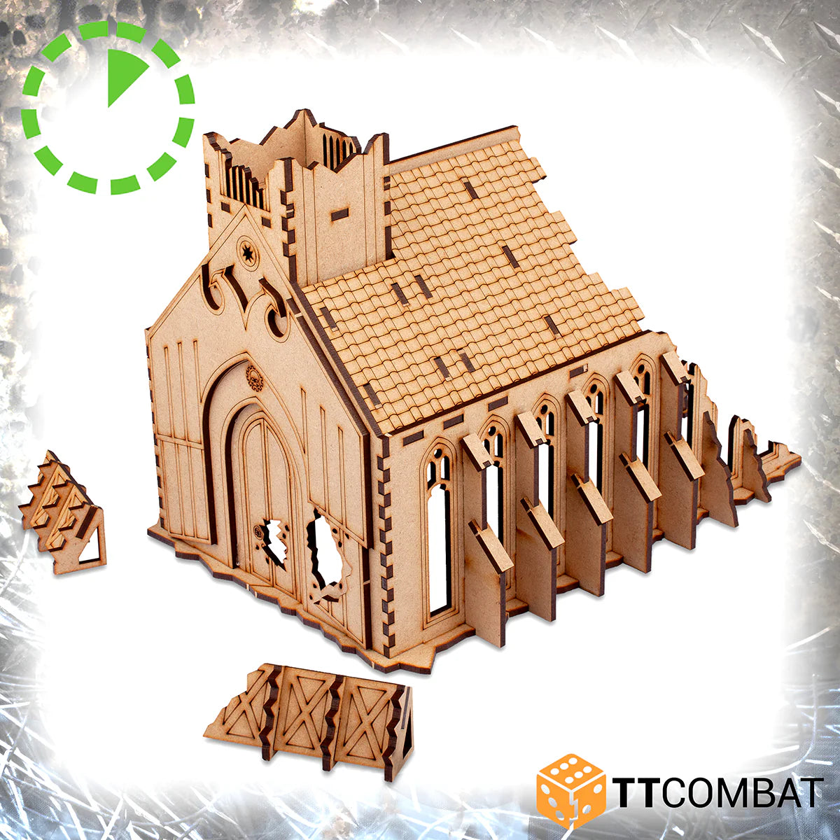 TTCombat Tabletop Scenics - Sci-fi Gothic Ruined Chapel