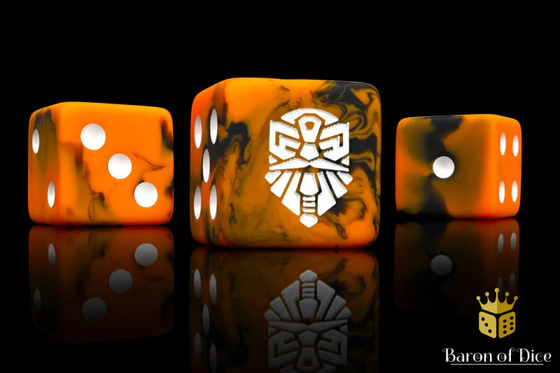 Baron Of Dice Hearth Fire Square Corner 16mm Dice X25