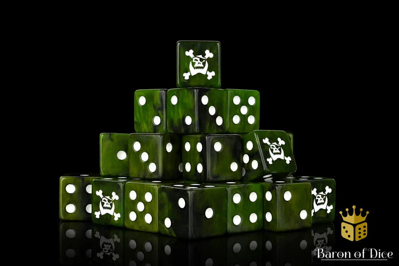 Baron Of Dice Jolly Orc Dice Square Corner 16mm Dice X25