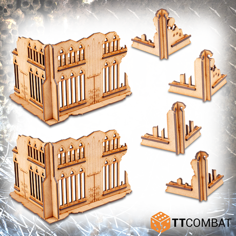 TTCombat Tabletop Scenics - Sci-fi Gothic Municipium Sector Medium Corner Ruins