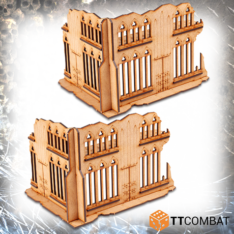 TTCombat Tabletop Scenics - Sci-fi Gothic Municipium Sector Medium Corner Ruins
