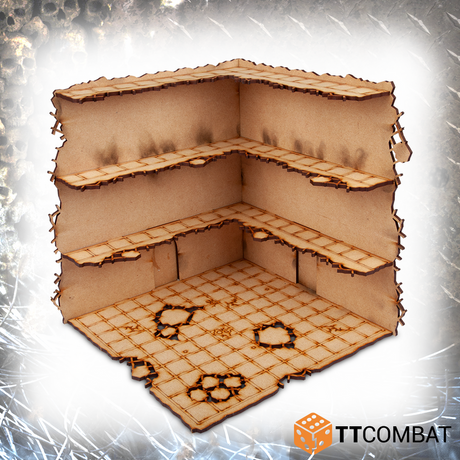 TTCombat Tabletop Scenics - Sci-fi Gothic Municipium Sector Large Corner Ruin