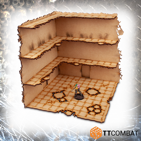 TTCombat Tabletop Scenics - Sci-fi Gothic Municipium Sector Large Corner Ruin