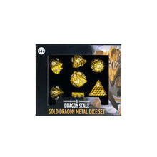 Load image into Gallery viewer, Dungeons &amp; Dragons Dragon Scale Metal Dice Set - Gold