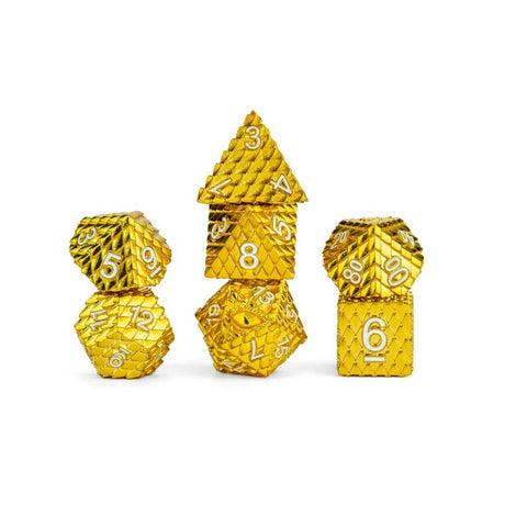 Dungeons & Dragons Dragon Scale Metal Dice Set - Gold