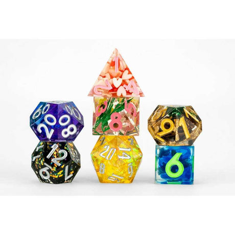 FanRoll Mystery Misfit Sharp Edge Resin Polyhedral Dice Set
