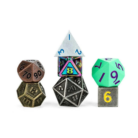 FanRoll Mystery Misfit Mini Metal Polyhedral Dice Set