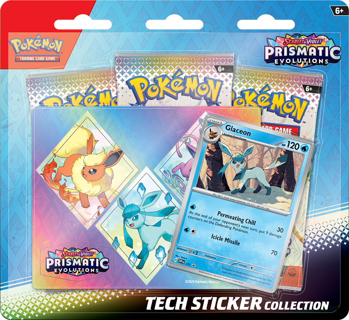 Pokemon TCG Scarlet & Violet 8.5 Prismatic Evolutions Tech Sticker Collection Glaceon